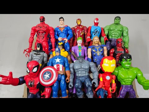 VENOM VS SPIDERMAN VS IRONMAN VS HULK VS CAPTAIN AMERICA VS SUPERMAN SUPERHERO AVENGERS UNBOXING