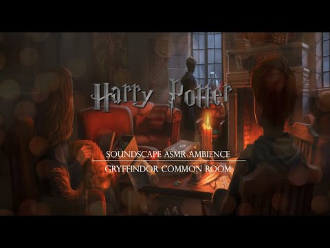 HARRY POTTER - Gryffindor Common Room - Ambience Soundscape Studying and Relaxing (ASMR)