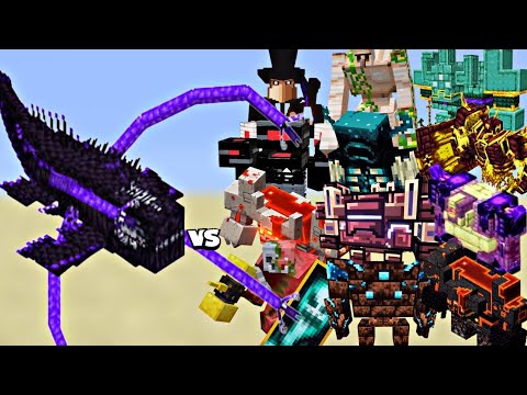 Minecraft Bosses vs. The Leviathan – Ultimate Battle! (Warden, mutant iron golem & More!)