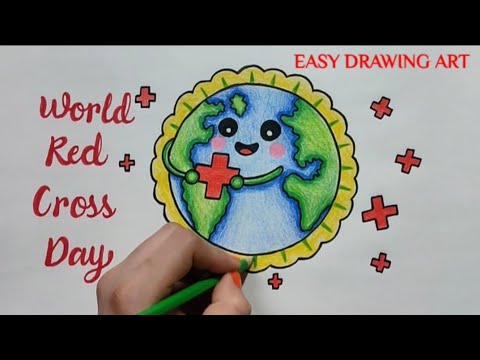 how to make world red cross day poster drawing || how to draw red cross day drawing step by step