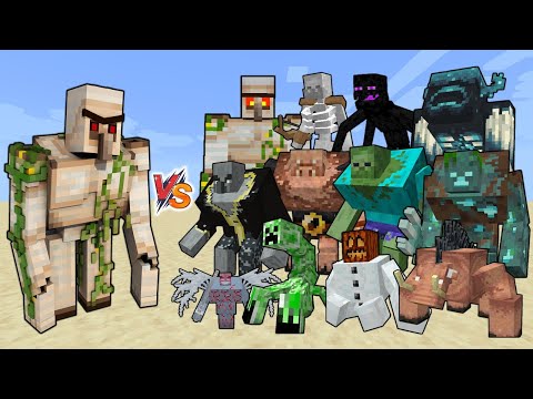 Iron Golem vs All Mutant Mobs - Minecraft Mob Battle