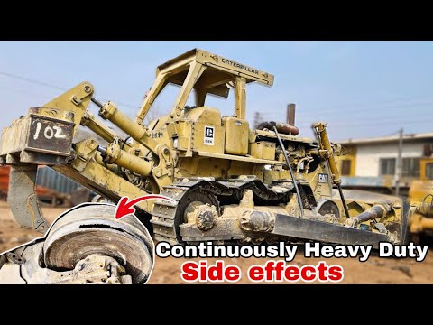 Unexpected 😤 Caterpillar dozer Idler wheel broke due to continuous work on heavy duty projects