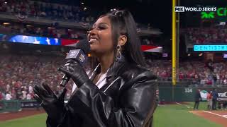 Jazmine Sullivan's AMAZING National Anthem before World Series Game 5!!