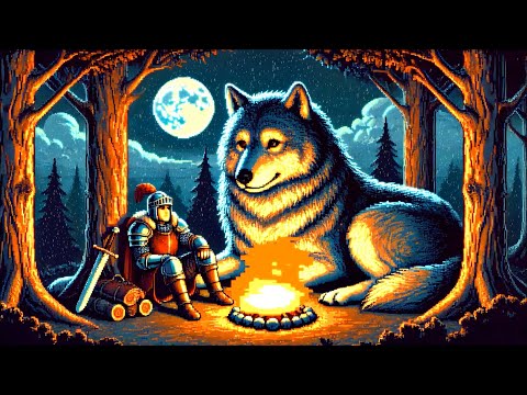 Rest, traveler... The Giant Wolf Protects You Tonight 🏰 Medieval Music and Campfire Sounds