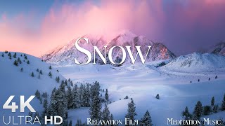 SNOW • Winter Relaxation Film 4K - Peaceful Relaxing Music - Nature 4k Video UltraHD