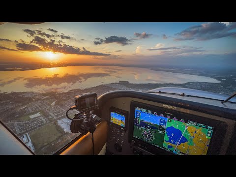 Flying into the Sunset 🌅 Venice to Orlando after Dinner 🎣🍤🦐