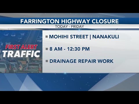 Westbound lane on Farrington sees partial closure starting Monday