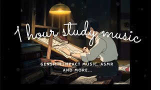 1 hour study with me anime ver.📚 genshin impact lofi, asian relaxing music and more...