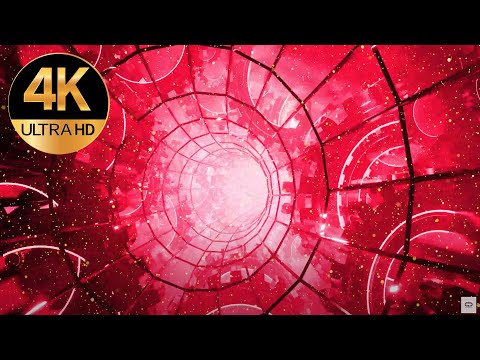 8 hour Tv 4k Sci-fi lights Pink Metallic color Relaxing Abstract Background Tunnel Video screensaver