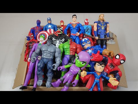 HULK VS SPIDERMAN VS CAPTAIN AMERICA VS SUPERMAN VS IRONMAN SUPERHERO AVENGERS UNBOXING