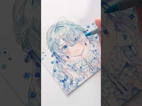 【イラストメイキング】コピックで淡色の少女を描く【Copic making】#shorts #イラストメイキング #コピック