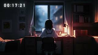 2-Hour Study with Me /Anime| Pomodoro 50-10/ Relaxing Calm Piano& Flute+ rain sound/with countdown|