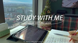 Ghibli & Shinkai Makoto OST | 🎹 1-HOUR STUDY WITH ME | Anime OST playlist