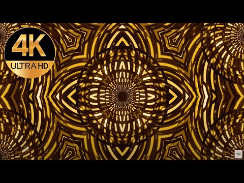 5 hour 4k Flashing Disco Light Metallic Gold color Relaxing background Abstract Video neon tunnel,