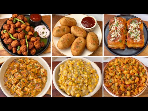 6 Instant Party Snacks Recipes | Instant Recipe For Evening Snacks | Party Recipes | Kids Lunchbox