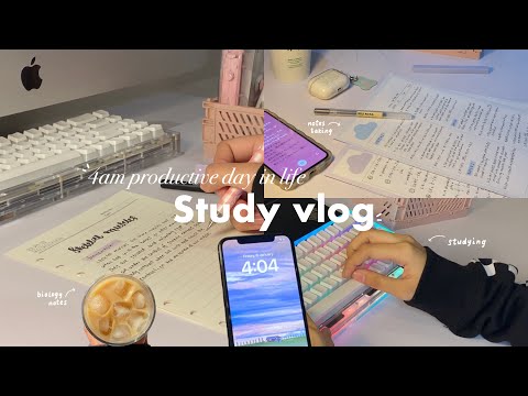 4am productive study vlog 📚☁️ endless notes taking, making coffee, morning walks and more