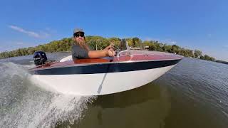 Glen L Zip jumps on Plane with a Tohatsu 40hp Outboard