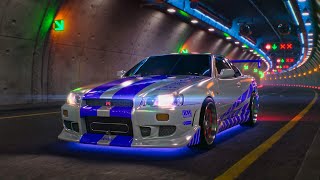 Nissan Skyline GT-R R34 - Ambient Tunnel Drive - 4K Ultra HD 60fps