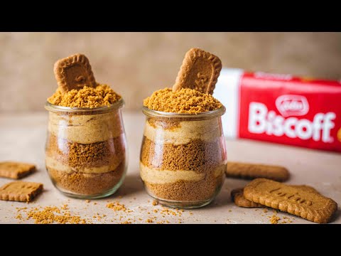 Lotus Biscoff Dessert just 3 ingredients | No gelatin, no eggs, no oven | Biscoff Mousse Recipe