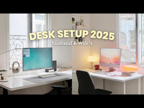 Bàn Làm Việc Tối Giản Của Chúng Mình Năm 2025 | Husband and Wife's Desk Setup | Minimal & Aesthetic