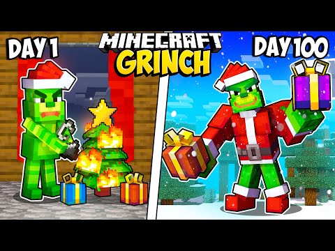 I Survived 100 Days as the GRINCH in Minecraft