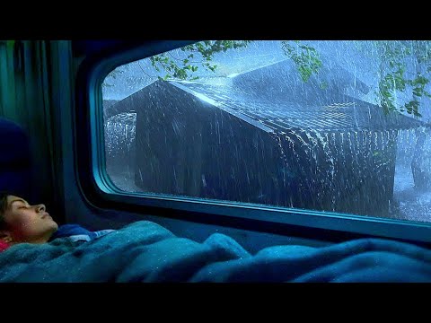 10 Hours of London Study Ambience with Black Screen | Car Rain