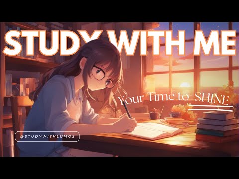 📚 Study with Me Pomodoro Technique | 25/5 Real-Time Sunset Study Session 🌇| Relaxing Rain sound