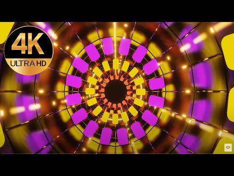 4k Glowing Retro Visual Lights Vj Loop Background Neon Tunnel of Abstract Fast Movement Screensaver