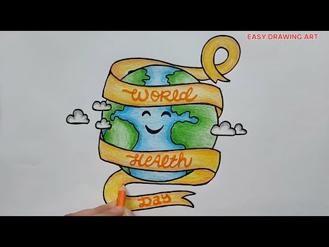 world health day drawing / how to make world health day poster drawing / stay healthy drawing