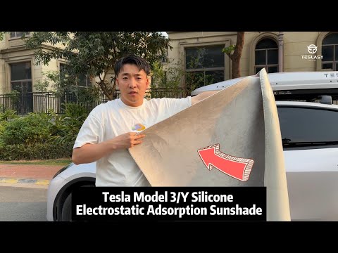 NEW Tesla Model 3/Y Electrostatic Adsorption Sunshade Sunroof Sunshade #tesla #modely