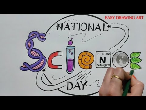 how to make science day poster drawing || how to draw national science day easy drawing