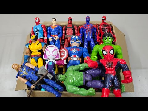 HULK VS SPIDERMAN VS IRONMAN VS CAPTAIN AMERICA VS SUPERMAN VS FLASH SUPERHERO AVENGERS UNBOXING