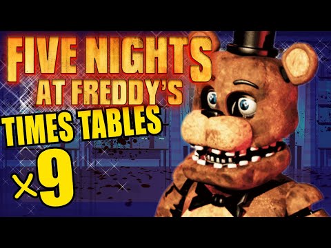 Five Nights at Freddys FNAF Teaching Multiplication Times Tables x9 Educational Math Video for Kids