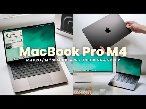 💻 MacBook Pro M4 / Aesthetic Unboxing & Setup / M4 Pro Chip, 14" Space Black