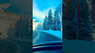 WINTER WONDERLAND DRIVE TO GRINDELWALD –SNOWY SWISS ALPS SCENERY ❄️🏔️#switzerland#winter#shotrs#wow