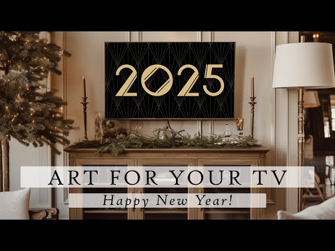 Happy New Year Art For Your TV | New Year's Eve Slideshow For Your TV | NYE Art Video | 5.5 Hrs | 4K