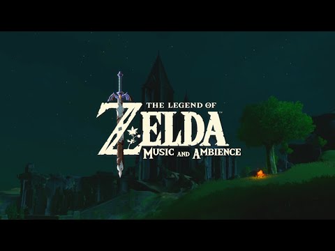 Relaxing video game Zelda Music to take a break at night w/ campfire sounds