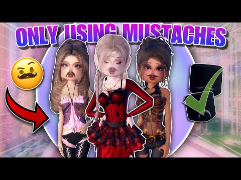 ONLY Using *MUSTACHES* For EVERY Round NO MATTER The Theme In Dress To Impress PRO Servers! (Roblox)