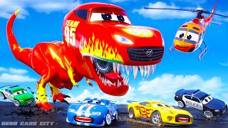 Lightning McQueen Dinosaur Car Rampage! Police Cars’ Epic Rescue Adventure | Hero Cars Episode