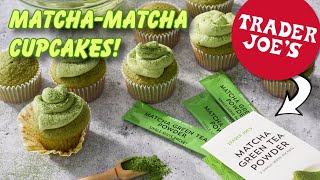 Matcha Cupcakes with Matcha Green Tea Frosting | Easy Trader Joe's Recipe