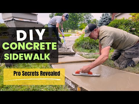 How to pour and finish a concrete sidewalk like a pro the first time #concrete #diy #howto