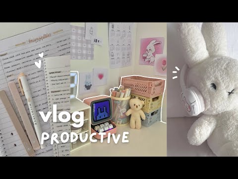 Productive vlog 🖇️ moving vlog, waking up at 6am, desk makeover, redecorating room, running errands