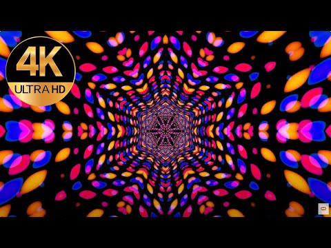 7 hour Tv 4k Meditation Metallic Multi color Relaxing Abstract Background Tunnel Video, screensaver