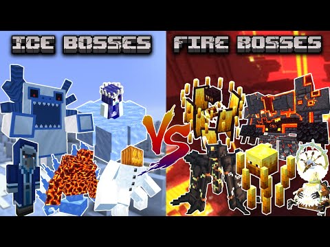 ICE BOSSES vs FIRE BOSSES - Minecraft Mob Battle