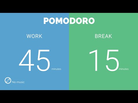 45 / 15  Pomodoro Timer || No music - Study for dreams - Deep focus - Study timer