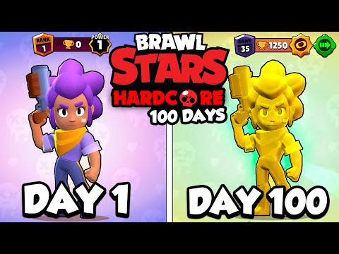 I Survived 100 Days in HARDCORE Brawl Stars…