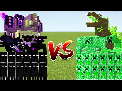 ENDERMAN ARMY vs CREEPER ARMY - Minecraft Mob Battle