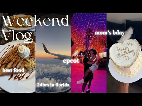 Weekend vlog | 24hrs in Florida at Disney World, Adult Trip to Epcot, Mom's Birthday + More!