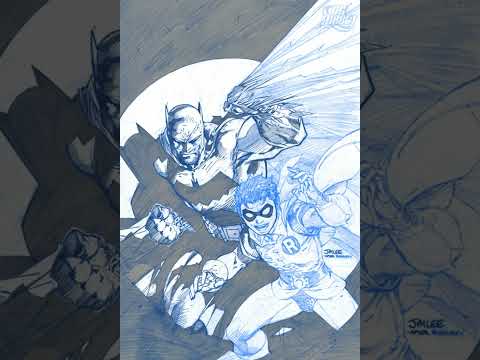 Inking Jim Lee Batman and Robin