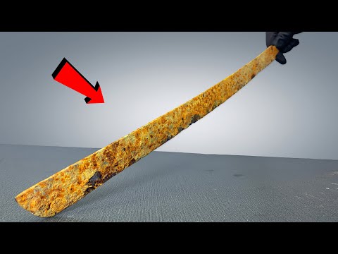 Super Extremely Rusty Dragon Hunter knife Restoration Process